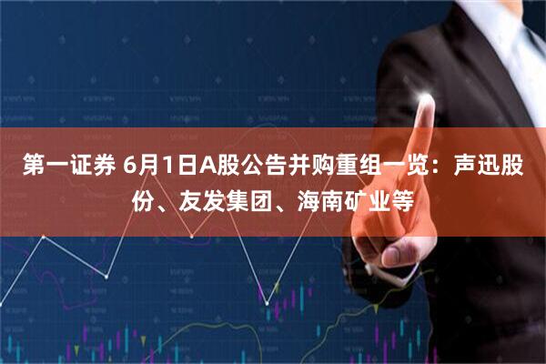 第一证券 6月1日A股公告并购重组一览：声迅股份、友发集团、海南矿业等