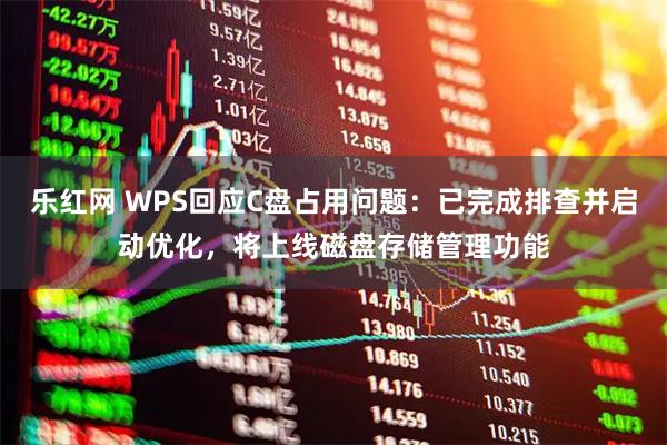 乐红网 WPS回应C盘占用问题：已完成排查并启动优化，将上线磁盘存储管理功能